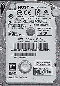 【中古】hts545050?a7e362、PN 0j34245、MLC da5754、Hitachi 500?GB SATA 2.5ハードドライブ|ドリエム店