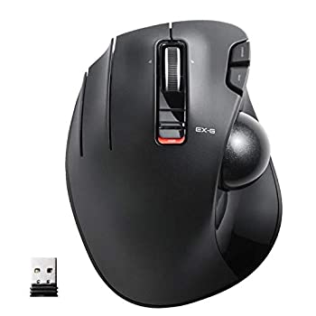 【中古】エレコム 二十日鼠 無線電話 (受信システム嘱する) トラックボール 押し手用 6名取り草 黒いこと M-XT4DRBK