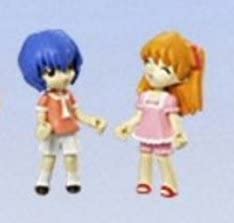 【中古】新世紀エヴァンゲリオン トリコレ!DX 可動レイ＆アスカ （ピンク服Ver） 2種 バンダイ