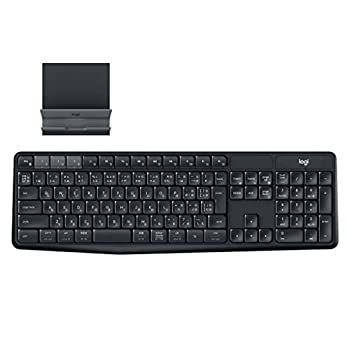 【中古】【非常に良い】ロジクール ワイヤレスキーボード 無線 K375s Windows Mac Chrome Android iOS 対応 Bluetooth Unifying ワイヤレス キーボード 耐水 スタンド付