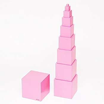 【中古】【非常に良い】【MONTE Kids】モンテッソーリ教具 -- ピンクタワー 小 家庭用サイズ -- Montessori 知育玩具教具 幼児早期教育 モンテキッズ 本格教材 算数 お
