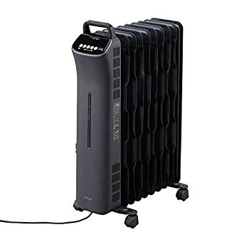 【中古】アイリスオーヤマ ウェーブ型オイルヒーター マイコン式 24h入切タイマー付 ブラック KIWHD-1210M-B|ドリエム店