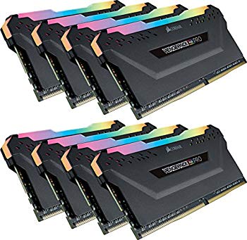 【中古】CORSAIR DDR4-3000MHz 事務机いの一番パソコン用 記憶装置モデュール VENGEANCE RGB PRO つづき物 64GB [8GB×8枚] CMW64GX4M8C3000C15 mxn26g8