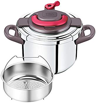 【中古】ティファール 翦断応力鍋 6L IH相応う 4~6人用 ワンタッチ開閉 10年引き受ける クリプソ アーチ形 ピーマン赤いことP4360732 T-fal rdzdsi3