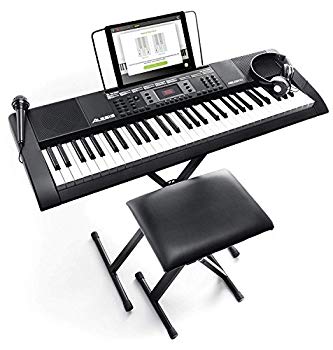【中古】Alesis 電子キーボード 61鍵盤 初心者セット【ヘッドホン、マイク、スタンド、ベンチ、ACアダプター付き】 Melody61 MKII｜ドリエム店