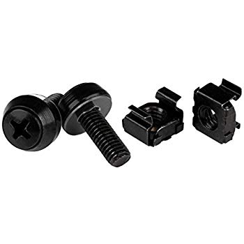 【中古】【非常に良い】StarTech.com M6ネジ(12mm) & ケージナット 100セット ブラック サーバラック/キャビネットへの取付け専用 CABSCREWM62B|ドリエム店
