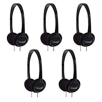 【中古】Koss KPH7 軽量ポータブルヘッドホン ブラック - 5パック e6mzef9