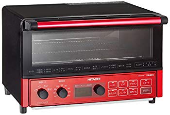 【中古】日立 コンベクションオーブントースター 1300W 4枚焼き 遠赤暖房器 オート献立て表 赤いこと HMO-F100 R 2zzhgl6 キッチン家電-オーブントースター-家電