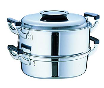 【中古】神子島製作所 桃印 丸型蒸器 27cm2段 18-0ステンレス 日本 AMS72272 2mvetro
