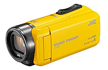 【中古】JVC ビデオカメラ Everio R 防水5m 防塵仕様 耐低温 耐衝撃 内蔵メモリー32GB イエロー GZ-R400-Y ggw725x