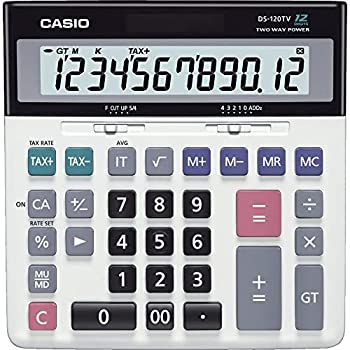 【中古】【非常に良い】カシオ スタンダード電卓 税計算・加算器方式 デスクタイプ 12桁 DS-120TW|ドリエム店