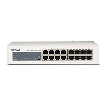 【中古】【非常に良い】BUFFALO Giga対応 金属筺体 電源内蔵 16ポート ホワイト スイッチングハブ LSW4-GT-16NSR|ドリエム店
