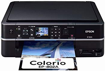 【中古】旧モデル エプソン Colorio インクジェット複合機 EP-802A 有線・無線LAN標準搭載 2.5型カラー液晶 前面二段給紙 6色染料インク|ドリエム店