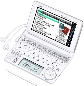 【中古】CASIO Ex-word 陰電子字引き XD-A6500WE 白いこと 字引き組み入れる模範例 ツインタッチパネル 音吐相応う 100コンテンツ 日本読みもの300細工物/分野読みもの100細工物寄せあつめる wyw801m
