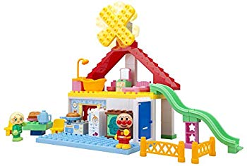 【中古】BlockLabo ブロックラボ アンパンマン パン工場とすべり台のおうちブロックバケツ|ドリエム店