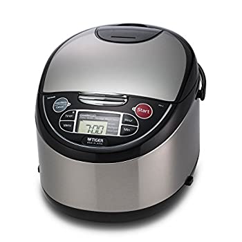 【中古】【非常に良い】Tiger JAX-T18U-K 10-Cup (Uncooked) Micom Rice Cooker with Food Steamer & Slow Cooker, Stainless Steel Black by Tiger Corporation