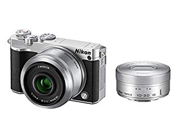【中古】【非常に良い】Nikon ミラーレス一眼 Nikon1 J5 ダブルレンズキット シルバー J5WLKSL|ドリエム店