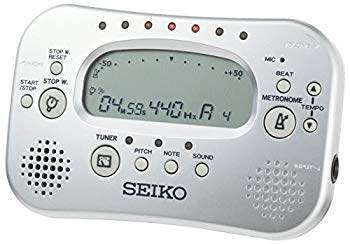 【中古】【非常に良い】SEIKO セイコー チューナー & メトロノーム ストップウォッチ付 シルバー STH100S｜ドリエム店