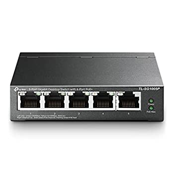【中古】【人並み外れたに好いたらしい】TP-Link スイッチングこしき ギガ 5界面 PoEこしき (4x PoE相応う 総べて最大限度56W) アンマネージ 5年引き受ける TL-SG1005P