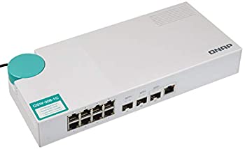【中古】【人並み外れたに好いたらしい】QNAP(キューナップ） 10GbE取り替えっこ 3界面 10GbE SFP+界面（1つの10GbE SPF+/RJ45ジャズバンド界面付き添い人） 1G/100M RJ-45 8界面 QSW-308-1C