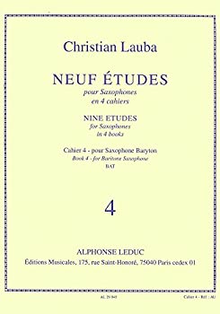 【中古】【非常に良い】ロバ : 9つの練習曲 第四巻 (バリトンサクソフォン、ピアノ) ルデュック出版