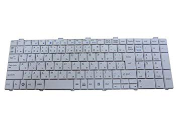 【中古】【人並み外れたに好いたらしい】富士通 FMV-AH530/3B用 ノートパソコンキーボード AEFH2J00020 白 w17b8b5