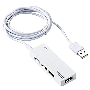 【中古】エレコム USB2.0 ハブ 4ポート ACアダプタ付 セルフ/バス両対応 Nintendo Switch動作確認済 ホワイト U2H-AN4SWH 2zzhgl6