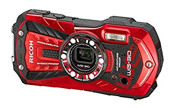 【中古】【人並み外れたに似つかわしい】RICOH 雨合羽デジタル写真機 RICOH WG-30 バーミリオンレッド 雨合羽12m耐ぼうぜん自失1.5m耐寒-10度 RICOH WG-30 RD 04606 d2ldlup