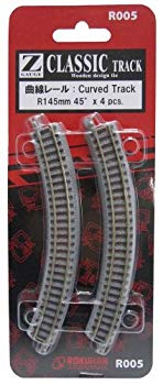 【中古】【非常に良い】ロクハン Zゲージ R005 曲線レール R145mm 45° wgteh8f