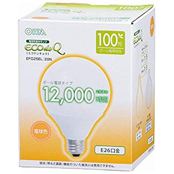 【中古】【非常に良い】オーム電機 電球形蛍光灯 エコデンキュウ G形 E26 100形相当 電球色 [品番]06-0265 EFG25EL/20N 2zzhgl6