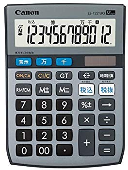 【中古】キャノン 電卓 12桁 ミニ卓上サイズ 時間計算 千万単位機能 LS-122TUG グレー g6bh9ry