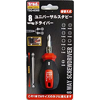 【中古】（業務用30セット）TRAD 差替式8WAYドライバー/作業工具 【軸長35mm】 スタビータイプ TSD-838S 〔業務用/DIY用品/日曜大工〕【×30セット】