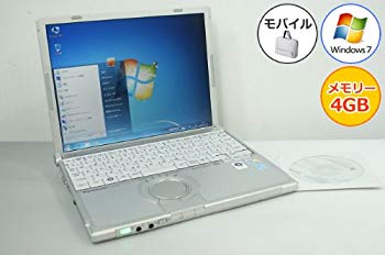 【中古】【非常に良い】【中古パソコン】 ノートパソコン Panasonic レッツノート CF-T8 Core2Duo-1.40GHz 4GB 160GB Windows7搭載 12.1型 1024x768 無線LAN リカバリ付|ドリエム店