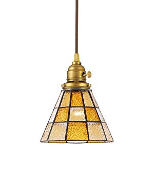【中古】【非常に良い】ART WORK STUDIO Stained glass-pendant Checker 白熱球付き AW-0371V|ドリエム店