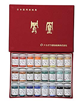 【中古】ナカガワ胡粉 日本画用えの具 鳳凰 岩えの具 24色書き割り(赤) qqffhab
