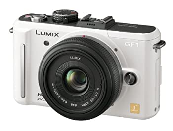【中古】パナソニック デジタル一眼写真機 GF1 水晶体一揃いの道具(20粍/F1.7ホットケーキ水晶体嘱する) 外殻白いこと DMC-GF1C-W