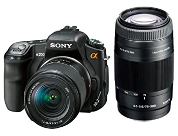 【中古】ソニー SONY デジタル一眼レフカメラWズームレンズキット α200 ダブルズームキット DSLR-A200W