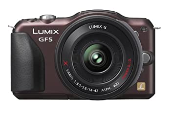 【中古】パナソニック ミラーレス一眼カメラ ルミックス GF5 レンズキット 電動ズームレンズ付属 センシュアルブラウン DMC-GF5X-T