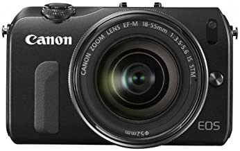 【中古】Canon ミラーレス一眼カメラ EOS M レンズキット EF-M18-55mm F3.5-5.6 IS STM付属 ブラック EOSMBK-18-5｜ドリエム店