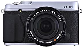 【中古】FUJIFILM 鏡鑑受け答え一眼 X-E1 水晶体一揃いの道具 しろがね色 FX-X-E1/XF18-55mmF2.8-4 R Silver