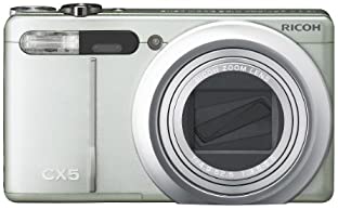 【中古】RICOH ハイブリッドAFシステム搭載 光学10.7倍ズーム CX5 グリーンシルバー CX5GS｜ドリエム店
