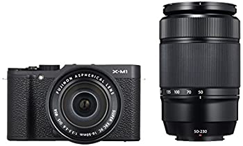 【中古】FUJIFILM デジタルカメラミラーレス一眼 X-M1ダブルズームレンズキット 黒いこと F X-M1B/1650/50230KIT