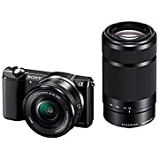【中古】SONY α5000 ダブルズームレンズキット(ブラック／デジタル一眼)