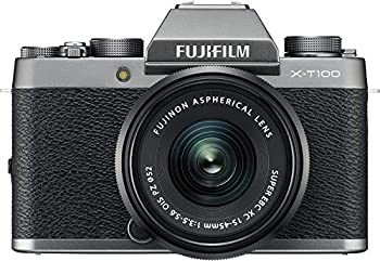 【中古】FUJIFILM 鏡鑑受け答え一眼 X-T100水晶体一揃いの道具 暗然たるしろがね色 X-T100LK-DS