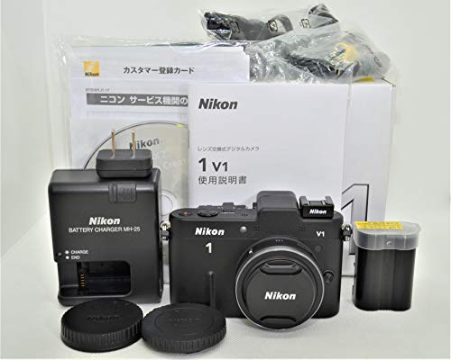 【中古】Nikon ミラーレス一眼カメラ Nikon 1 (ニコンワン) V1 (ブイワン) 薄型レンズキット ブラックN1 V1ULK BK