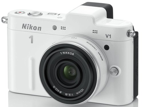 【中古】Nikon ミラーレス一眼カメラ Nikon 1 (ニコンワン) V1 (ブイワン) 薄型レンズキット ホワイトN1 V1ULK WH