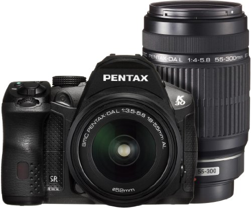 【中古】PENTAX デジタル一眼レフカメラ K-30 ダブルズームキット [DAL18-55mm・DAL55-300mm] ブラック K-30WZK BK 15659