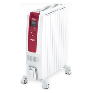 【中古】デロンギDelonghi オイルヒーター(デロンギヒーター)ドラゴンデジタルスマート QSD0915-RD 1500W ホワイト+レッド 省エネ暖房|ドリエム店