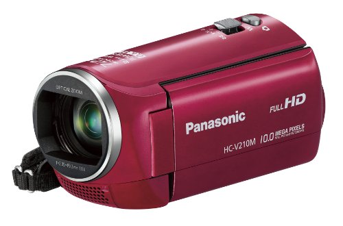 【中古】パナソニック デジタルハイビジョンビデオカメラ V210 内蔵メモリー8GB レッド HC-V210M-R｜ドリエム店
