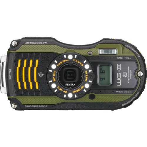 【中古】PENTAX 防水デジタルカメラ PENTAX WG-3GPS グリーン 1cmマクロ マクロスタンド付属 電子コンパス サブLCD Qi規格 PENTAX WG-3GPSGR 12663|ドリエム店